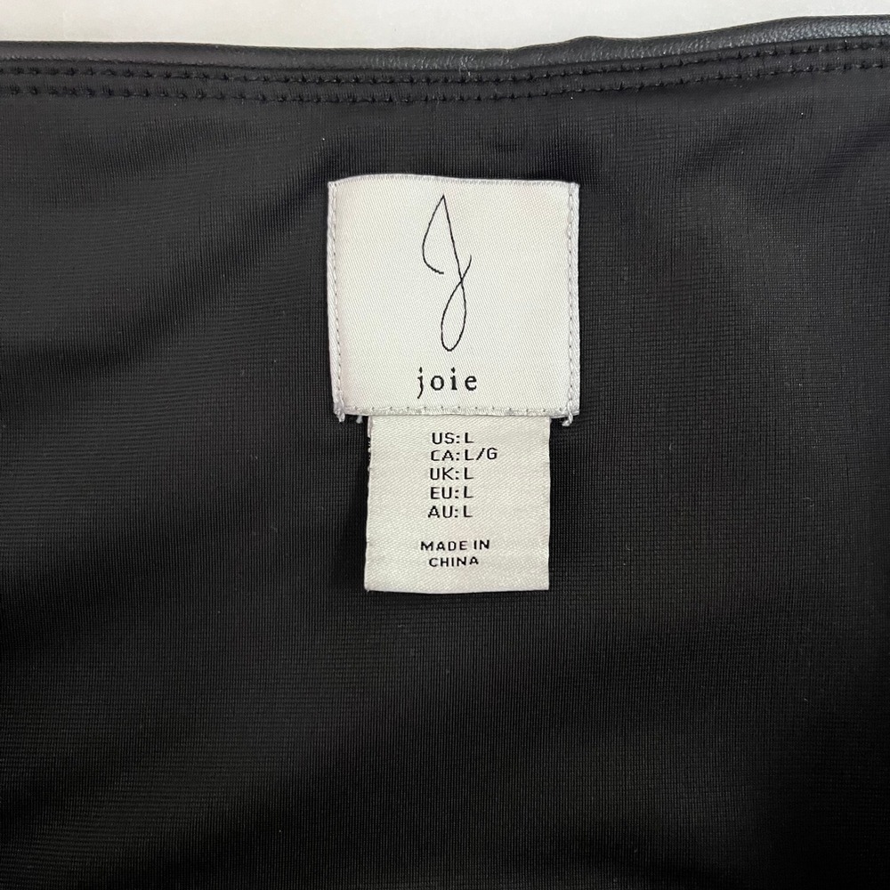 Joie Faux Leather High Waist Cropped Pants Black size large - Picture 8 of 9